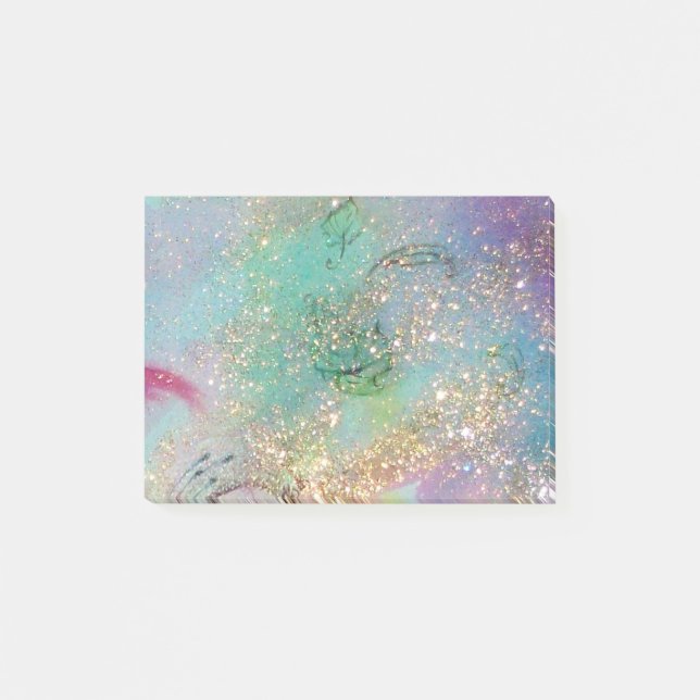 BLOCO POST-IT JARDIM DE SOMBRA PERDIDA ESPUMA AZUL DOURADA (Frente)