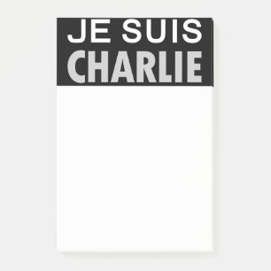 Bloco Post-it JE SUIS CHARLIE - pessoas de unidade nacional