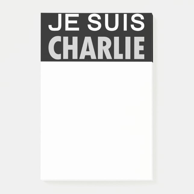 Bloco Post-it JE SUIS CHARLIE - pessoas de unidade nacional (Frente)