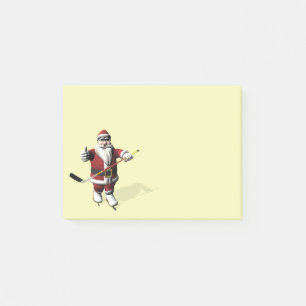 Bloco Post-it Jogador de Hóquei no Gelo do Papai Noel