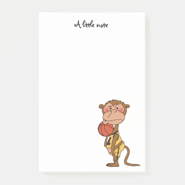 Bloco Post-it jogador do macaco do basquetebol (Frente)