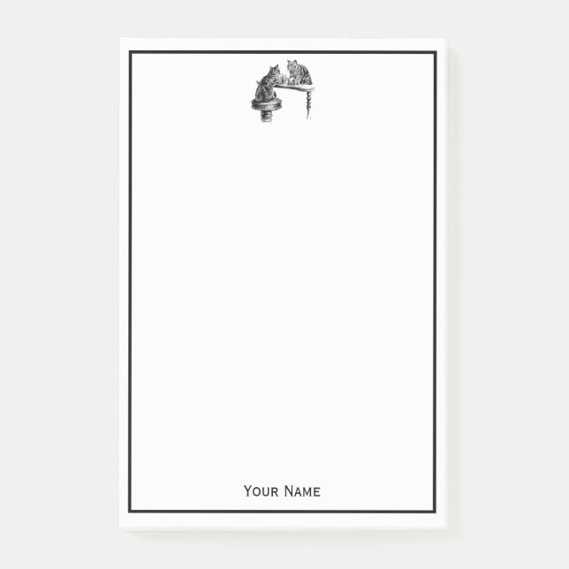 Bloco Post-it Jogos do conselho: Dois gatos jogando uma partida  (Frente)