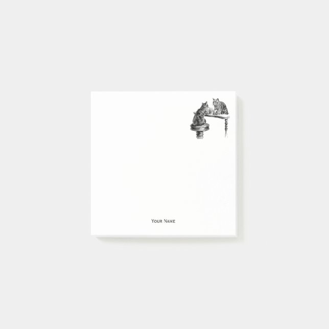 Bloco Post-it Jogos do conselho: Dois gatos jogando uma partida  (Frente)