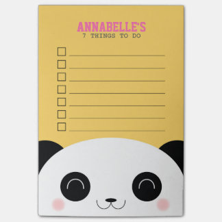 Bloco Post-it Kawaii Panda Bonita Enfrentando Crianças Para Faze