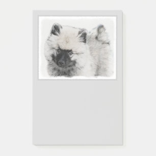 Bloco Post-it Keeshond Puppy Drapy - Arte Cachorro Original Boni