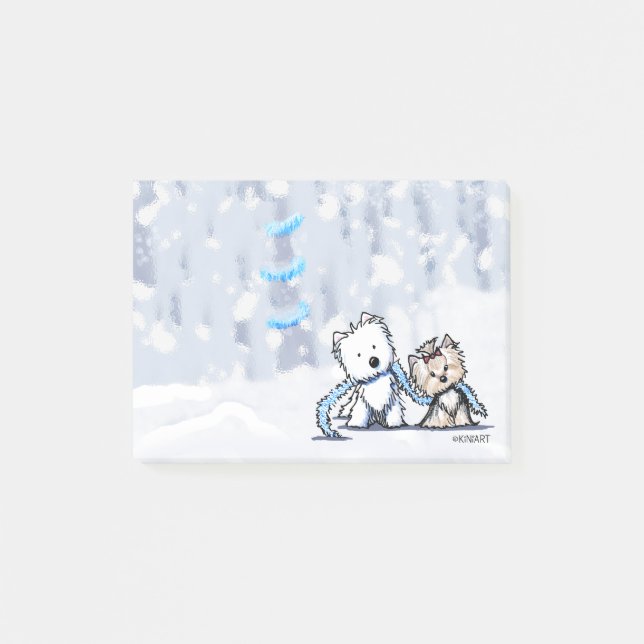 Bloco Post-it KiniArt Winter Terriers (Frente)