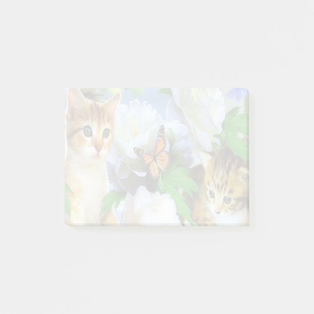 Bloco Post-it Kittens e Borboletas (Frente)