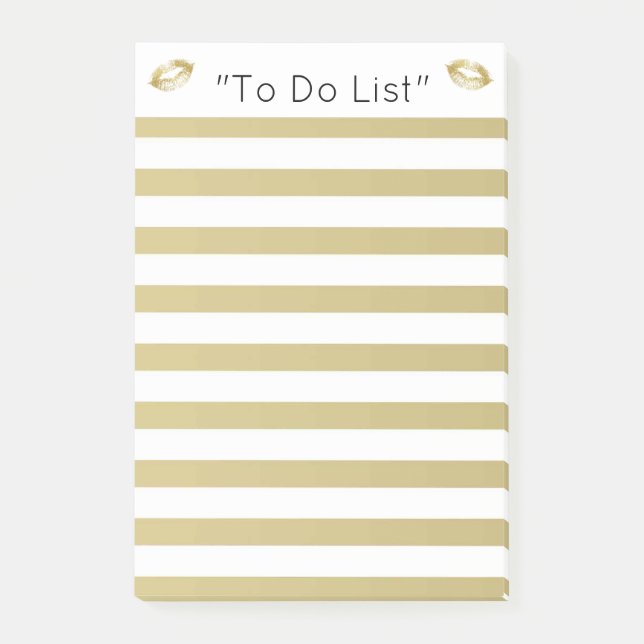 Bloco Post-it Lábios Dourados "To Do List" (Frente)
