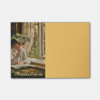 Bloco Post-it Lady Reading por uma janela