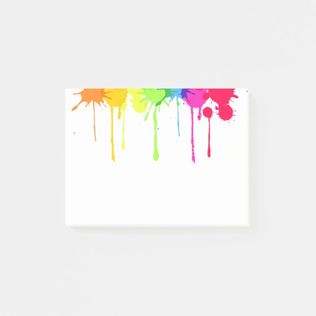 Bloco Post-it Lala 585; Paint Splatter Posta. (Frente)