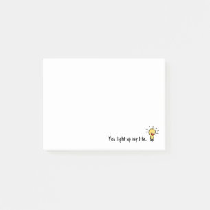 Bloco Post-it Lâmpada De Coração Bestial