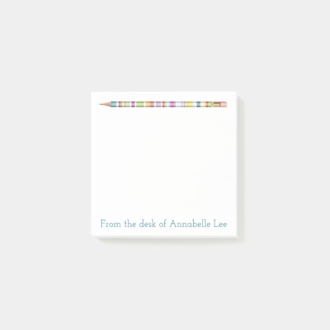 Bloco Post-it Lápis Pastel quatro (Frente)