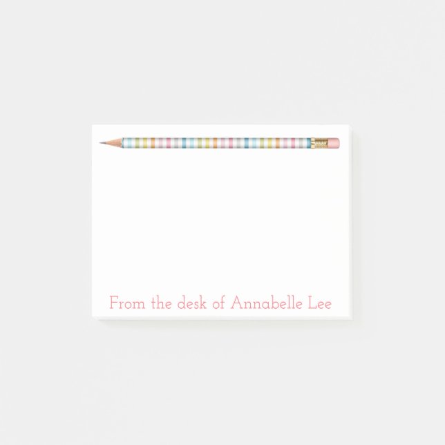 Bloco Post-it Lápis Pastel três (Frente)