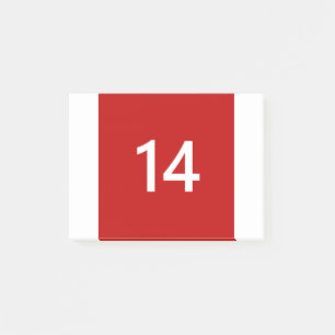 Bloco Post-it Legenda n.º 14 em vermelho e branco