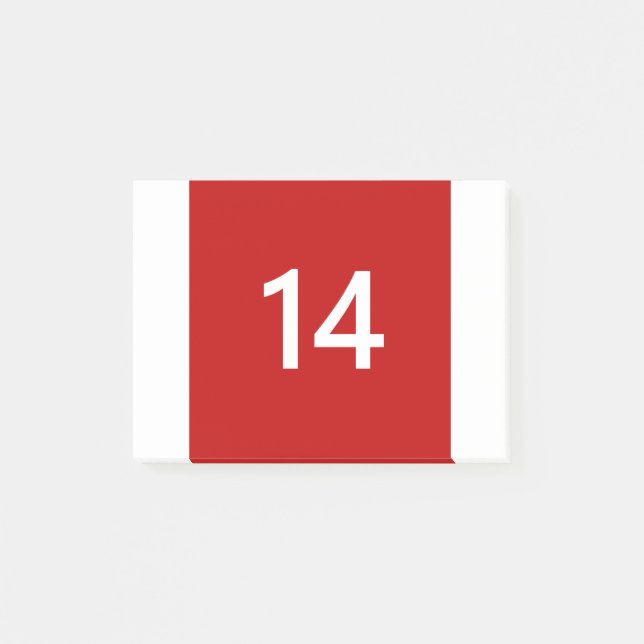Bloco Post-it Legenda n.º 14 em vermelho e branco (Frente)