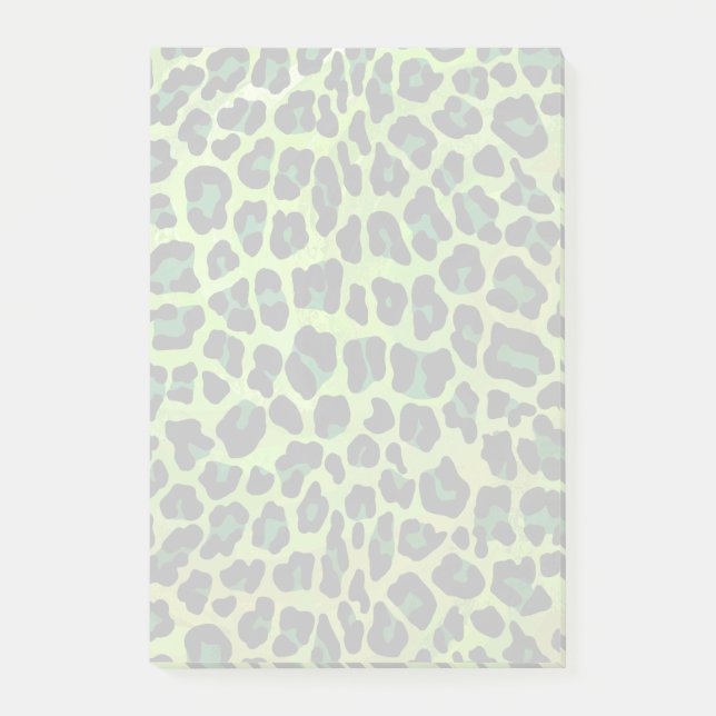 Bloco Post-it Leopardo Negro e Impressão Verde (Frente)