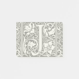 Bloco Post-it Letra J Monograma Medieval Art Nouveau