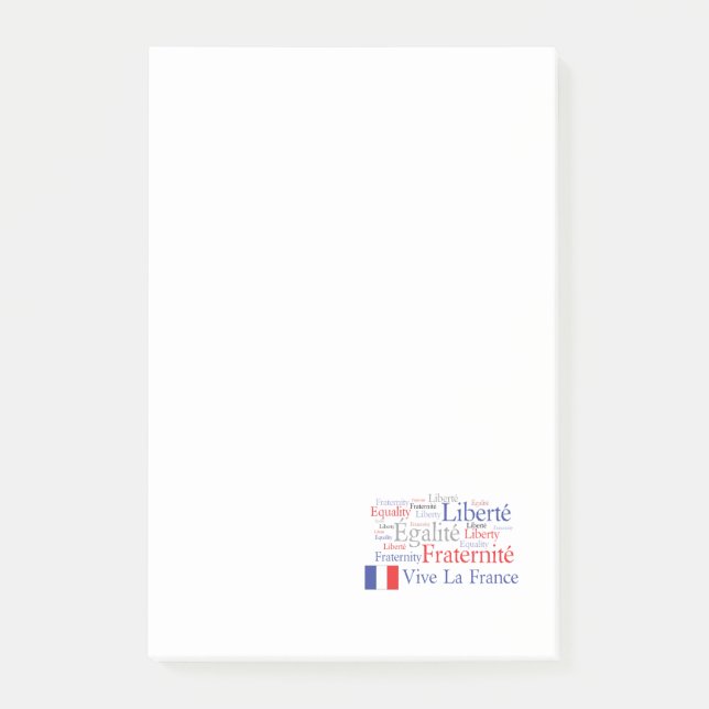 Bloco Post-it Liberté - Egalité - Fraternité: Revolução Francesa (Frente)