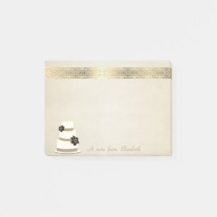 Bloco Post-it Lindo Adorável Elegante com Renda e Bolo