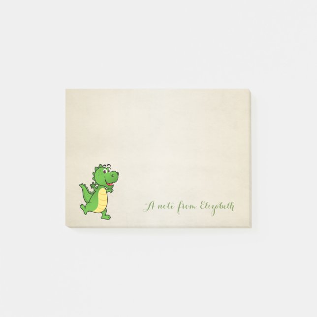 Bloco Post-it Lindo Adorável  Elegante ,Crocodilo Feliz (Frente)