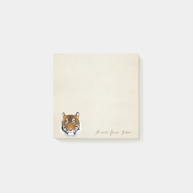 Bloco Post-it Lindo Adorável  Elegante ,Tigre, Personalizado (Frente)