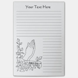 Bloco Post-it linha praying arte da mão personalizable por Jenny