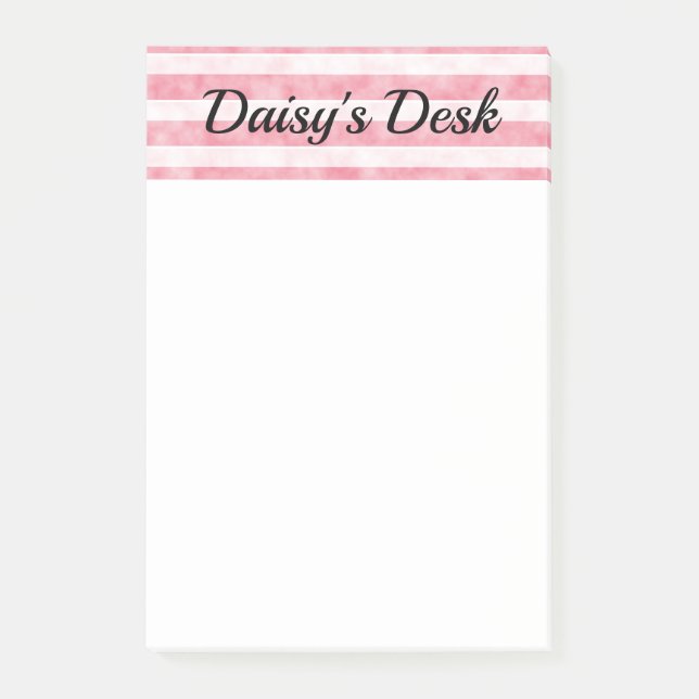 Bloco Post-it Linhas Fumos Rosa Claro e Branco (Frente)