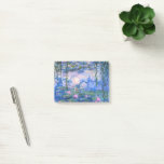 Bloco Post-it Lírios de água<br><div class="desc">Water Lily é uma série de mais de 200 pinturas a óleo do Impressionista Francês Claude Monet. Esta pintura,  completada em 1919,  apresenta tons de azul e rosa.</div>
