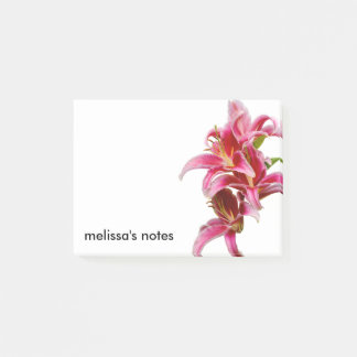 Bloco Post-it Lírios Orientais Rosa Elegante