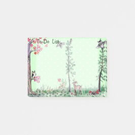Bloco Post-it Lista de afazeres da aguarela da floresta dos