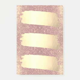 Bloco Post-it Lista Dourado cor-de-rosa da faísca da folha