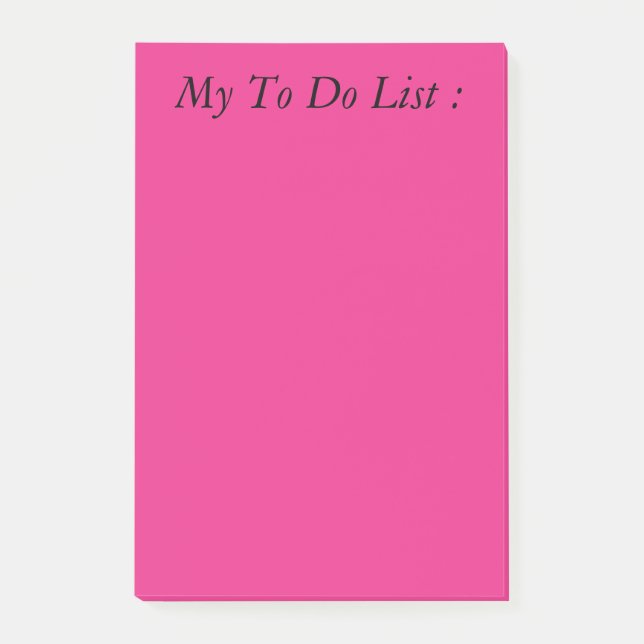 Bloco Post-it Lista Rosa para Fazer (Frente)