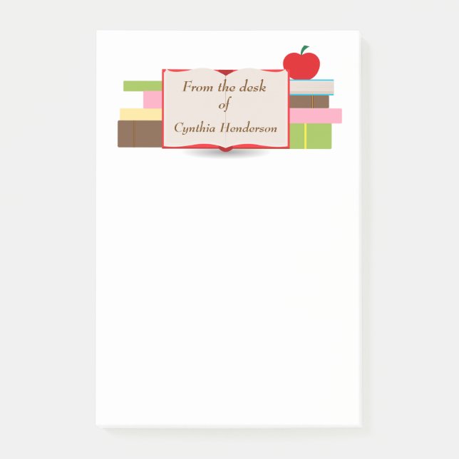 Bloco Post-it Livros e Apple (Frente)