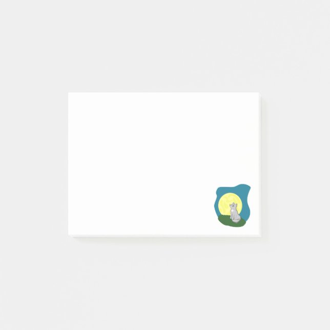 Bloco Post-it Lobo desalinhado bonito dos sonhos crescentes com (Frente)