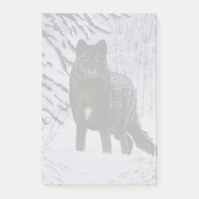 Bloco Post-it Lobo preto (Frente)