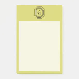 Bloco Post-it Logotipo Monograma Empilhado Art Deco em Verde Ama