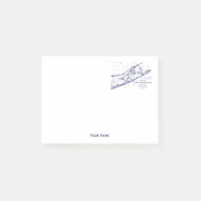 Bloco Post-it Long Island - O Mapa De Hamptons (Frente)
