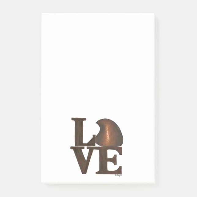 Bloco Post-it LOVE Chocolate Drop Candy Namorados Posta (Frente)