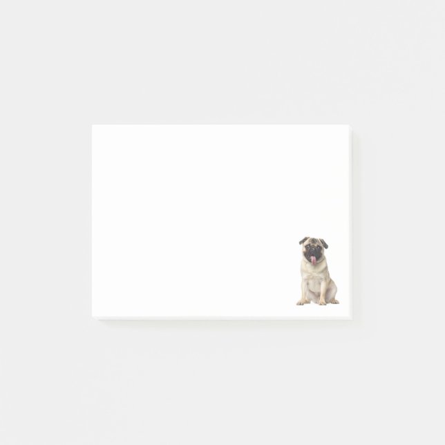 Bloco Post-it Love Pug Puppy Dog Posta IT Stick Notes (Frente)