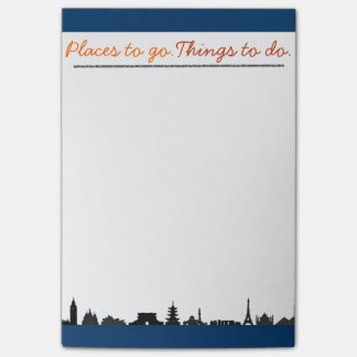 Bloco Post-it Lugares Para Ir, Coisas Para Fazer Grandes Postas.