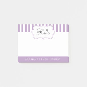 Bloco Post-it Luz - listras roxas da lavanda - texto de DIY