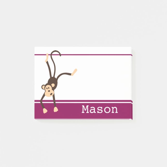 Bloco Post-it Macaco Cheeky Engraçado Personalizado (Frente)