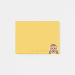 Bloco Post-it Macaco engraçado Emoji | Nome personalizado