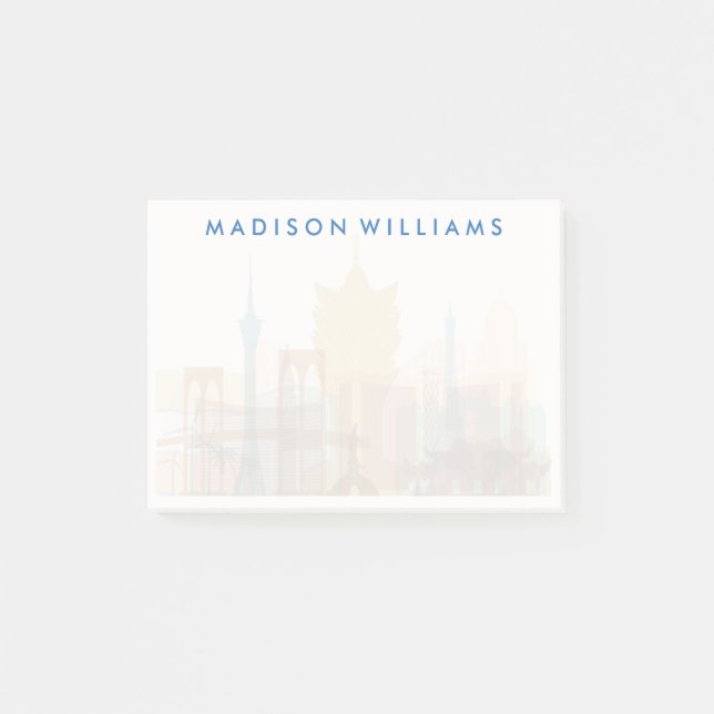 Bloco Post-it Macau, China| Linha telefônica (Frente)