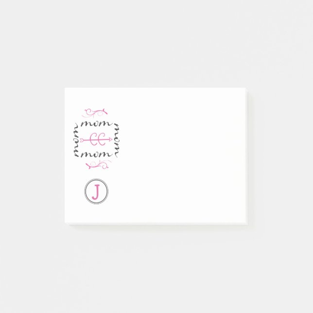 Bloco Post-it Mãe de Cross Country Personalizada Monograma (Frente)