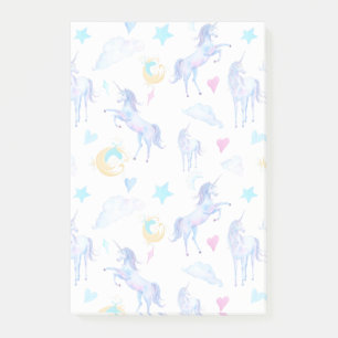 Bloco Post-it Magical Unicorn Pattern Watercolor Design