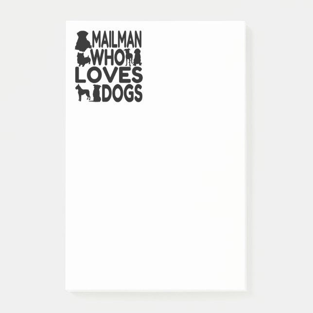 Bloco Post-it Mailman Who Loves Dogs (Frente)