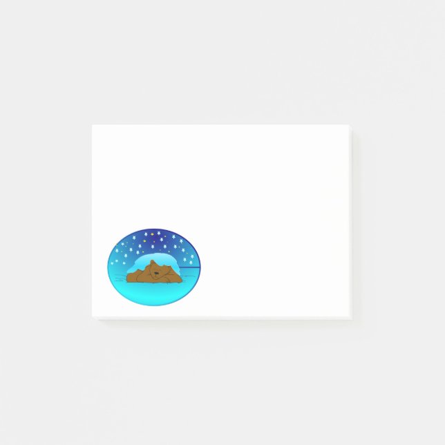 Bloco Post-it Manípulo do urso de inverno Postado (Frente)