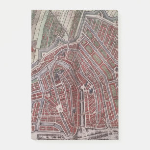 Bloco Post-it Mapa da cidade de réplica de Amsterdã 1652