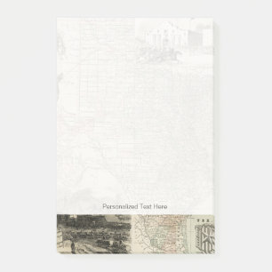 Bloco Post-it Mapa do Texas com o County Borders